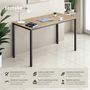 Voir la diapositive 2 : tectake Bureau Style industriel Grand espace pour les jambes