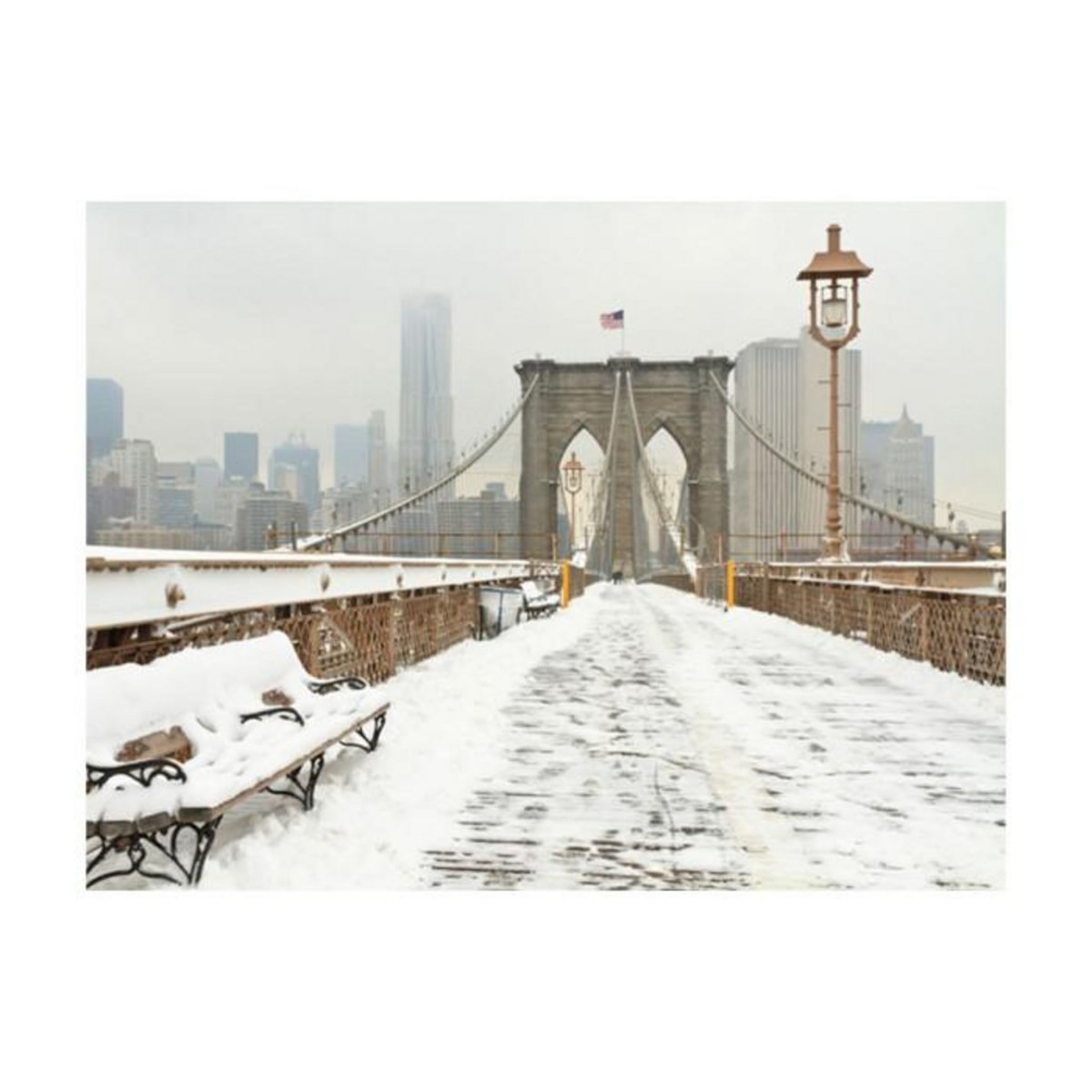Paris Prix Papier Peint  Pont de Brooklyn Couvert de Neige
