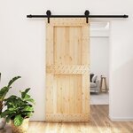 VIDAXL Porte coulissante et kit de quincaillerie 90x210 cm pin massif