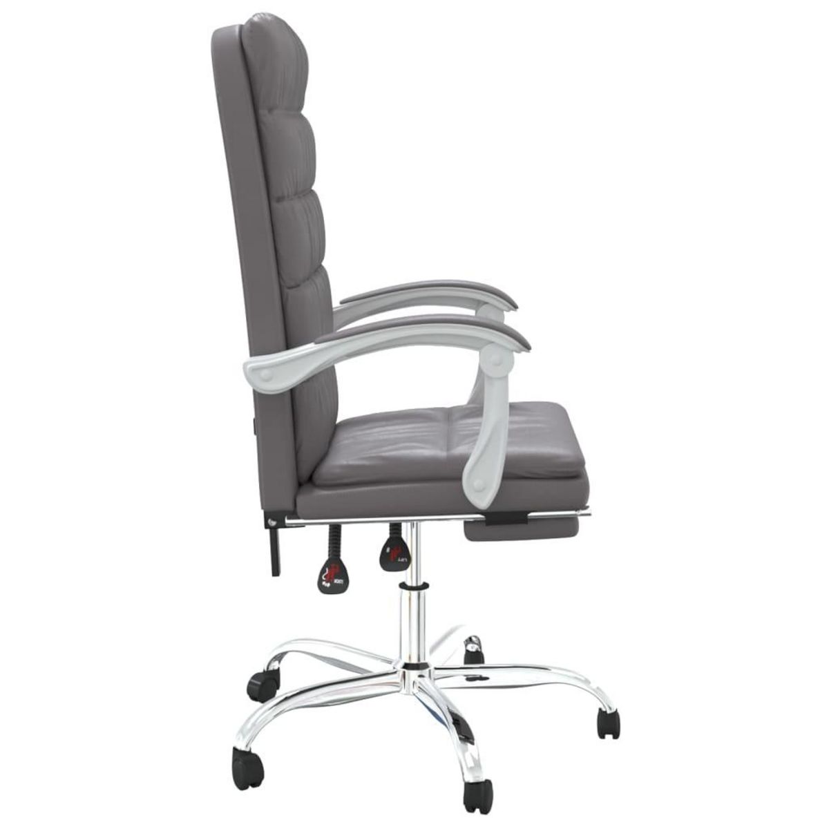 VIDAXL Fauteuil inclinable de bureau Gris Similicuir