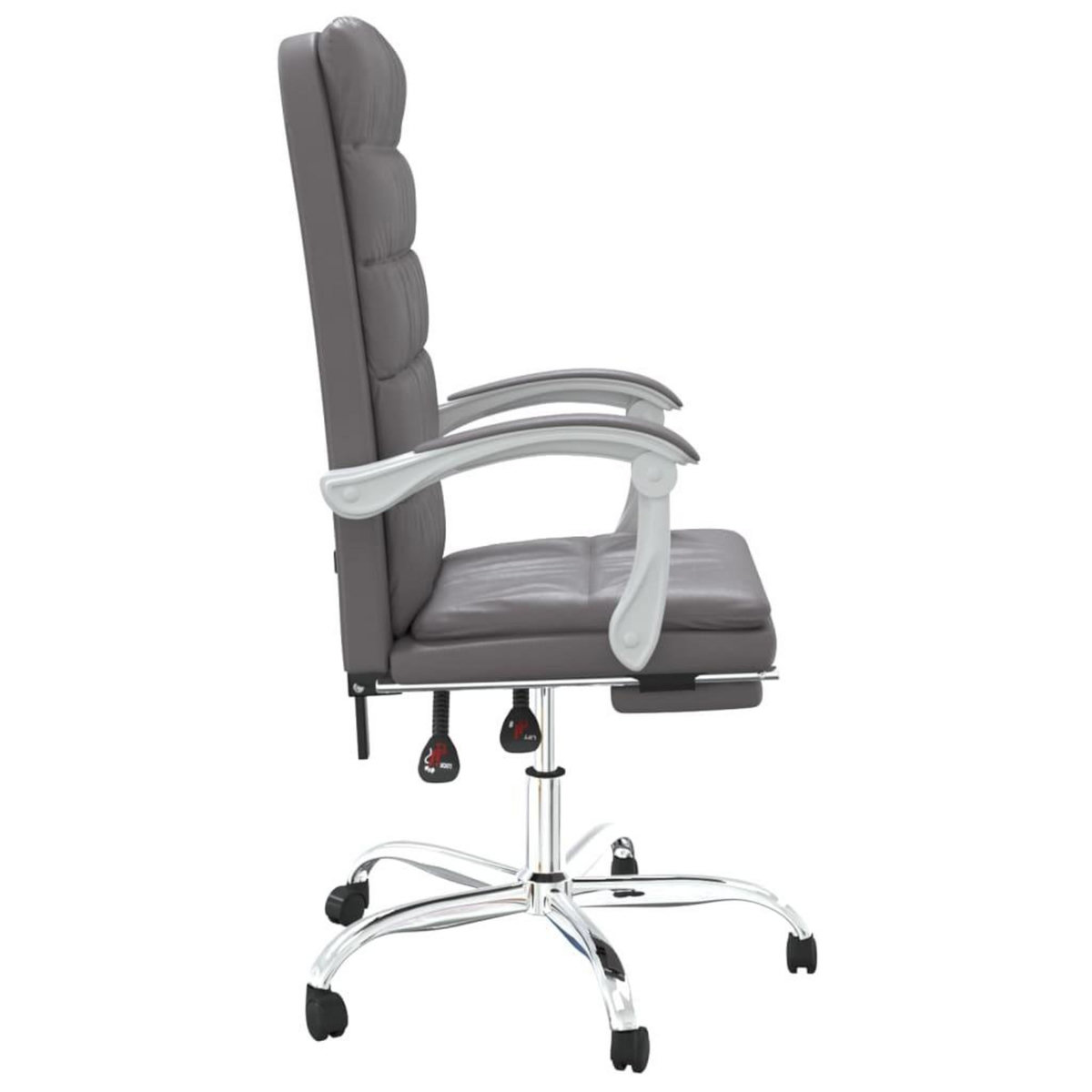 VIDAXL Fauteuil inclinable de bureau Gris Similicuir