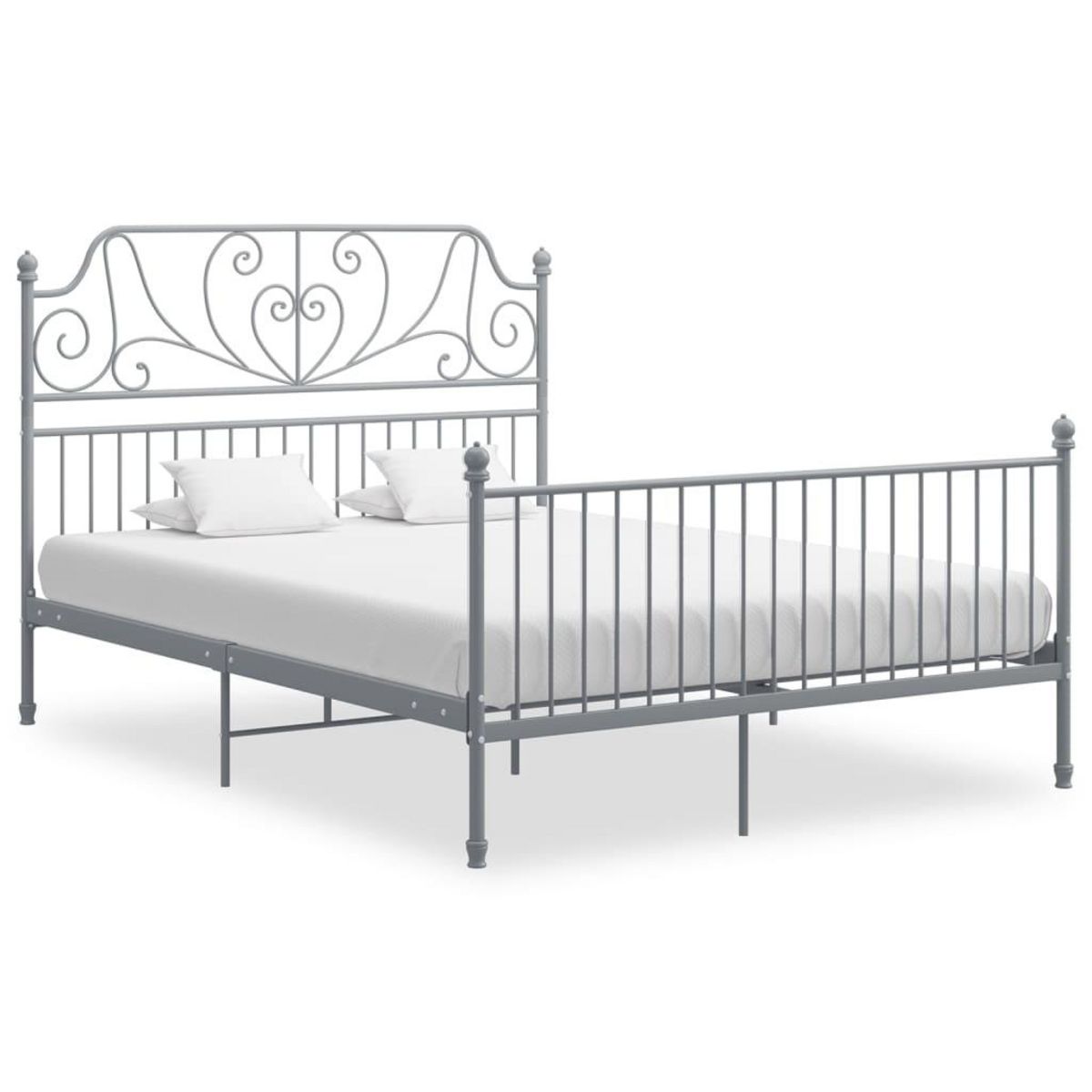 VIDAXL Cadre de lit sans matelas gris metal 160x200 cm