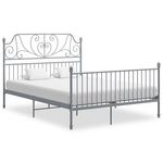 VIDAXL Cadre de lit sans matelas gris metal 160x200 cm