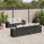 VIDAXL Salon de jardin 8 pcs avec coussins noir resine tressee
