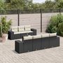 Voir la diapositive 1 : VIDAXL Salon de jardin 8 pcs avec coussins noir resine tressee