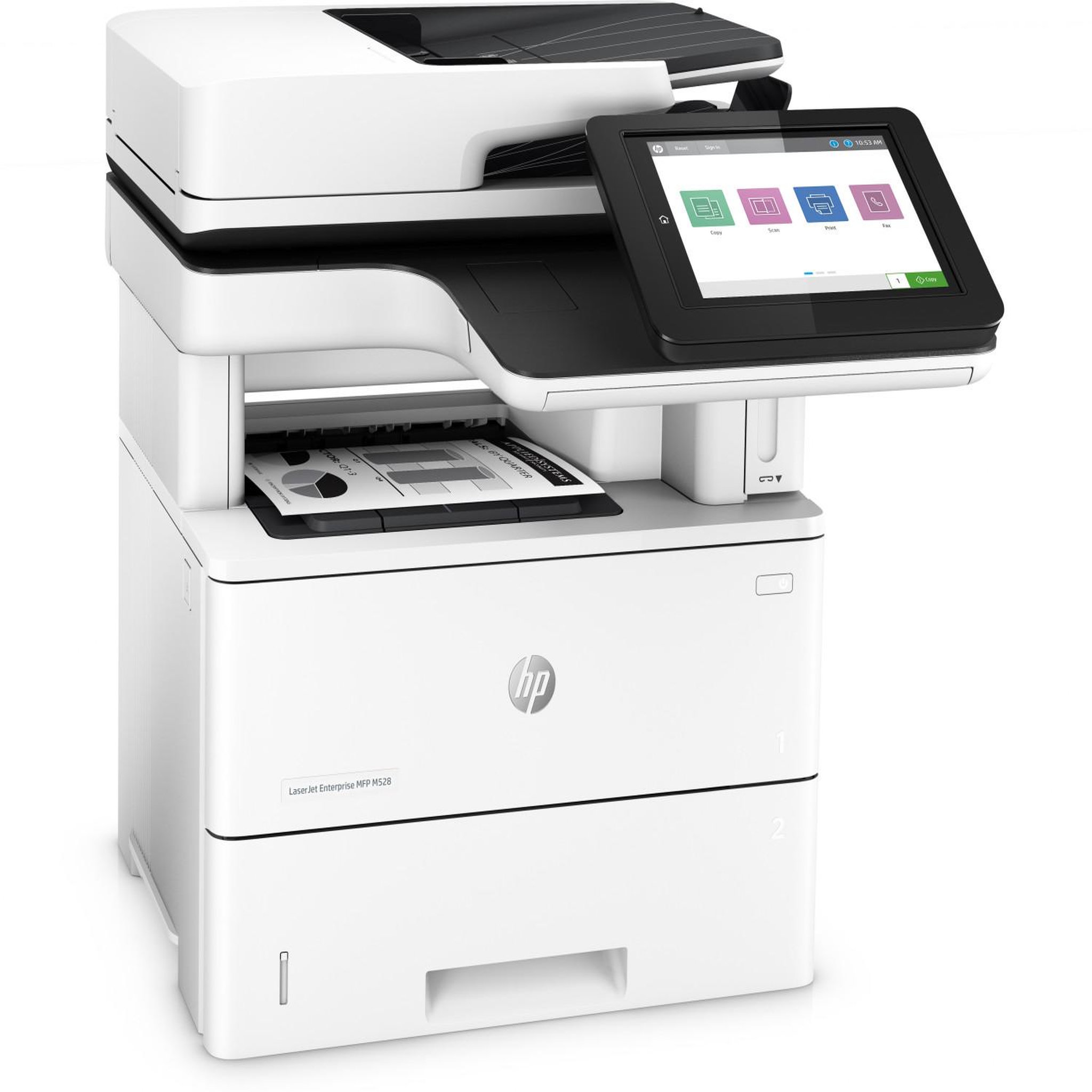 Voir la diapositive 3 : HP Imprimante multifonction HP 1PV65A LaserJet Enterprise MFP M528f A4 1200 x 1200 DPI 43 ppm Impression recto verso Blanc