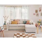 BEST MOBILIER Astoria - canapé d'angle réversible 4 places - convertible avec coffre - en tissu texturé. Coloris disponibles : Vert, Beige, Bleu, Gris