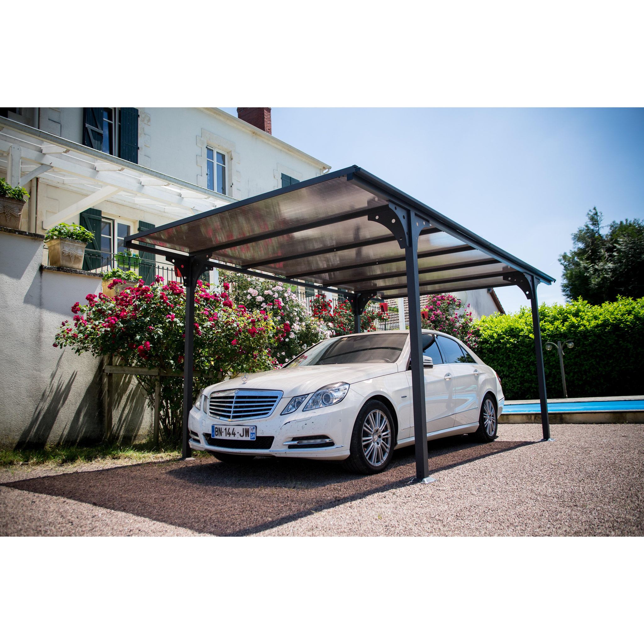 Carport Aluminium - Toit plat - Anthracite - 14,7 m² - SOMERSET