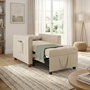 Voir la diapositive 3 : ID MARKET Fauteuil convertible EMILE lit d'appoint 1 place 69 x 170 cm tissu chenille beige