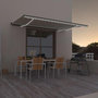 Voir la diapositive 1 : VIDAXL Auvent manuel retractable avec LED 500x300 cm Creme
