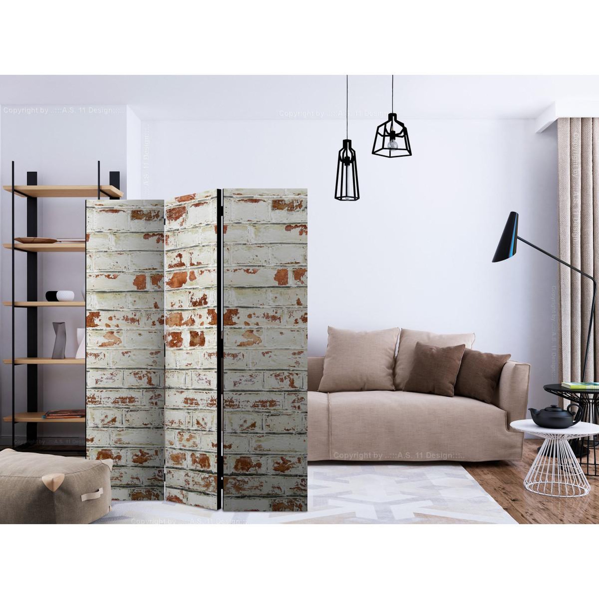 Voir la diapositive 2 : Paris Prix Paravent 3 volets  brick story  135x172cm