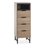 VS VENTA-STOCK Commode haute Hera 4 tiroirs 1 porte coloris bois