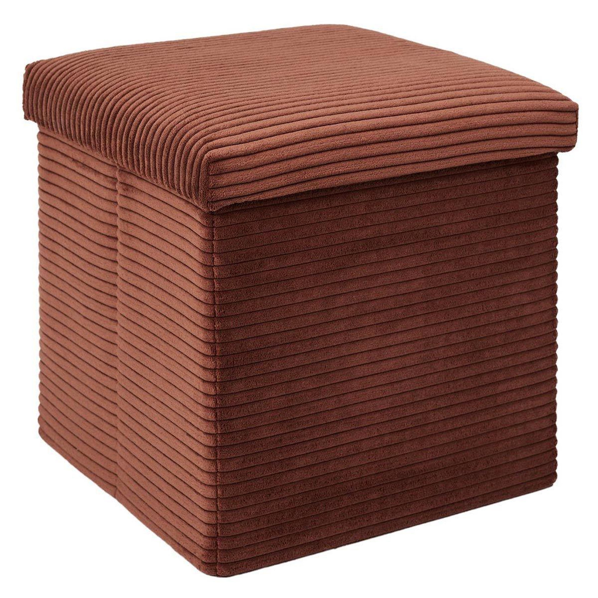 The Home Deco Factory Pouf coffre pliable côtelé  scott  38cm terracotta