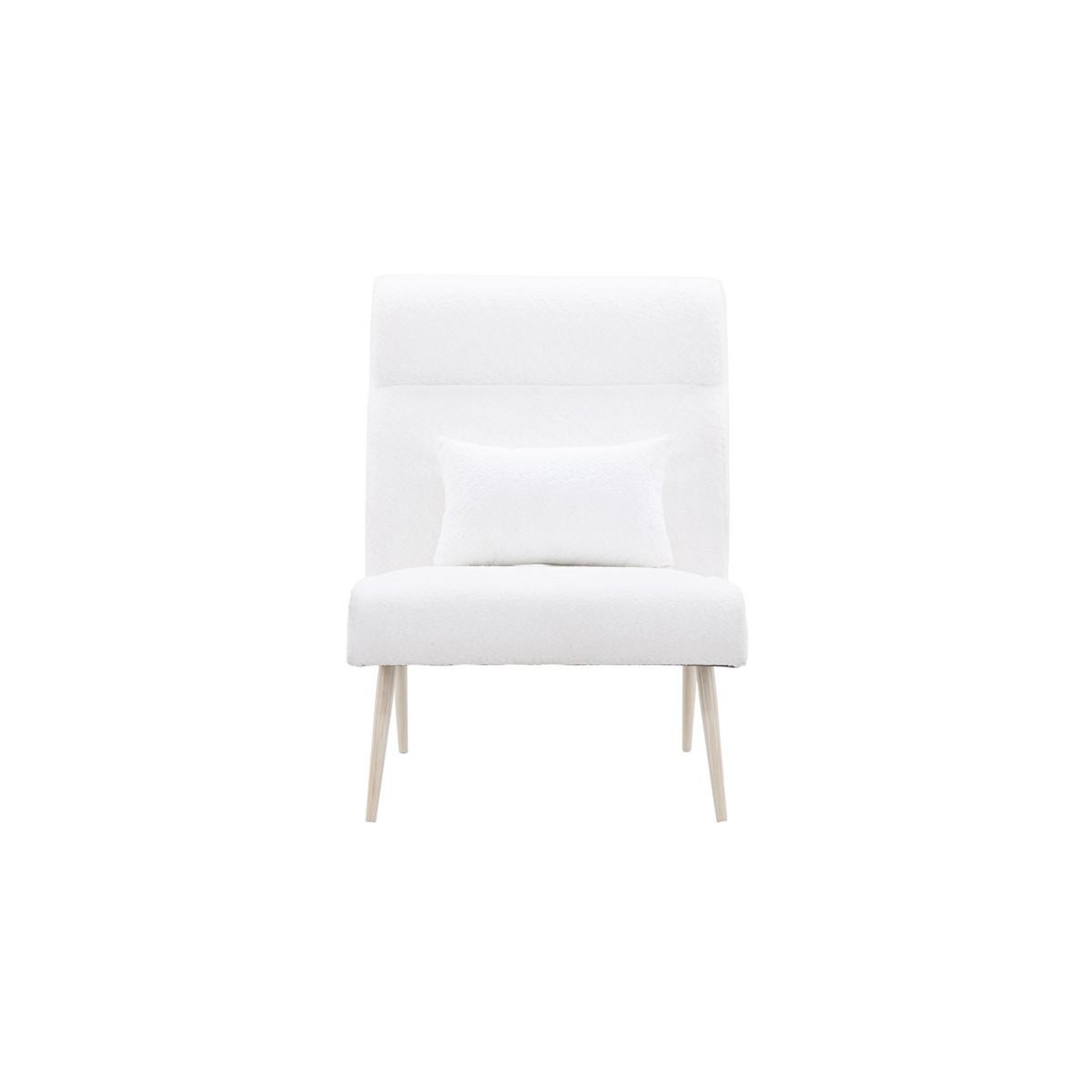 Voir la diapositive 4 : Paris Prix Fauteuil en tissu bouclette  bloom  95cm blanc