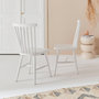 Voir la diapositive 3 : SWEEEK Lot de 2 chaises blanches à barreaux en bois d'hévéa. ROMIE. L 50.8 x P 44.2 x H 90cm.