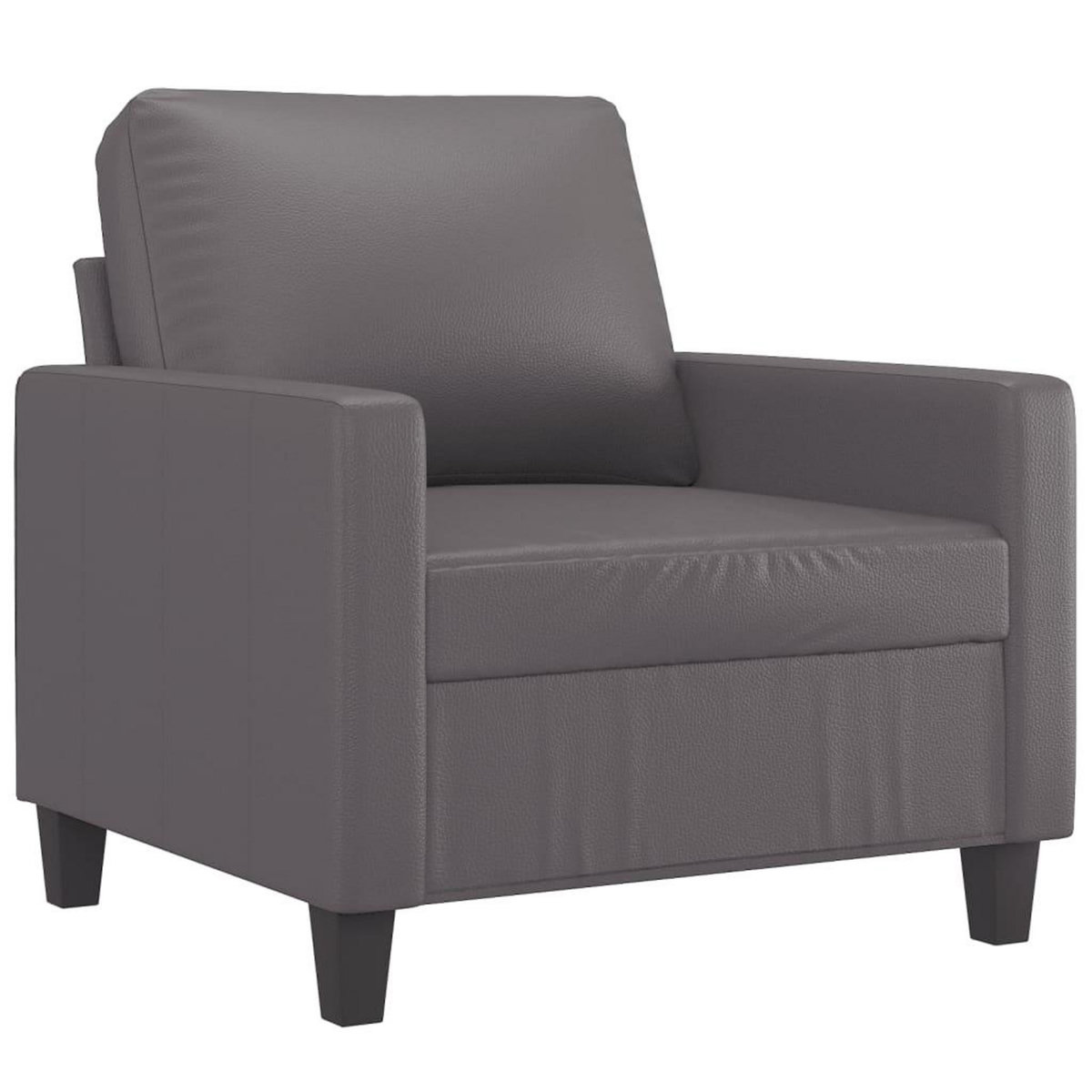 VIDAXL Ensemble de canapes 4 pcs avec coussins Gris Similicuir