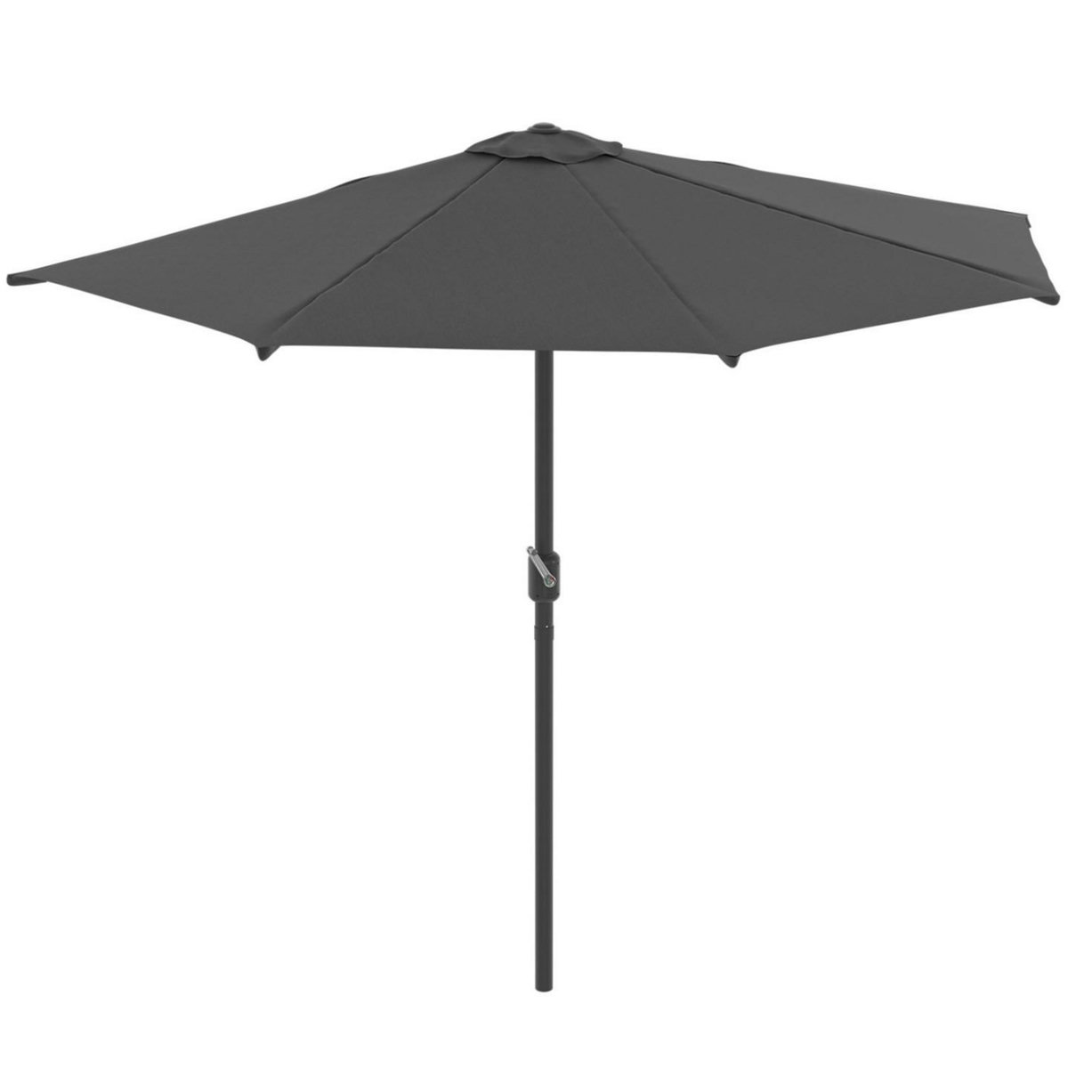 ID MARKET Demi parasol de balcon CORTE gris 2,7x1,35 M avec housse
