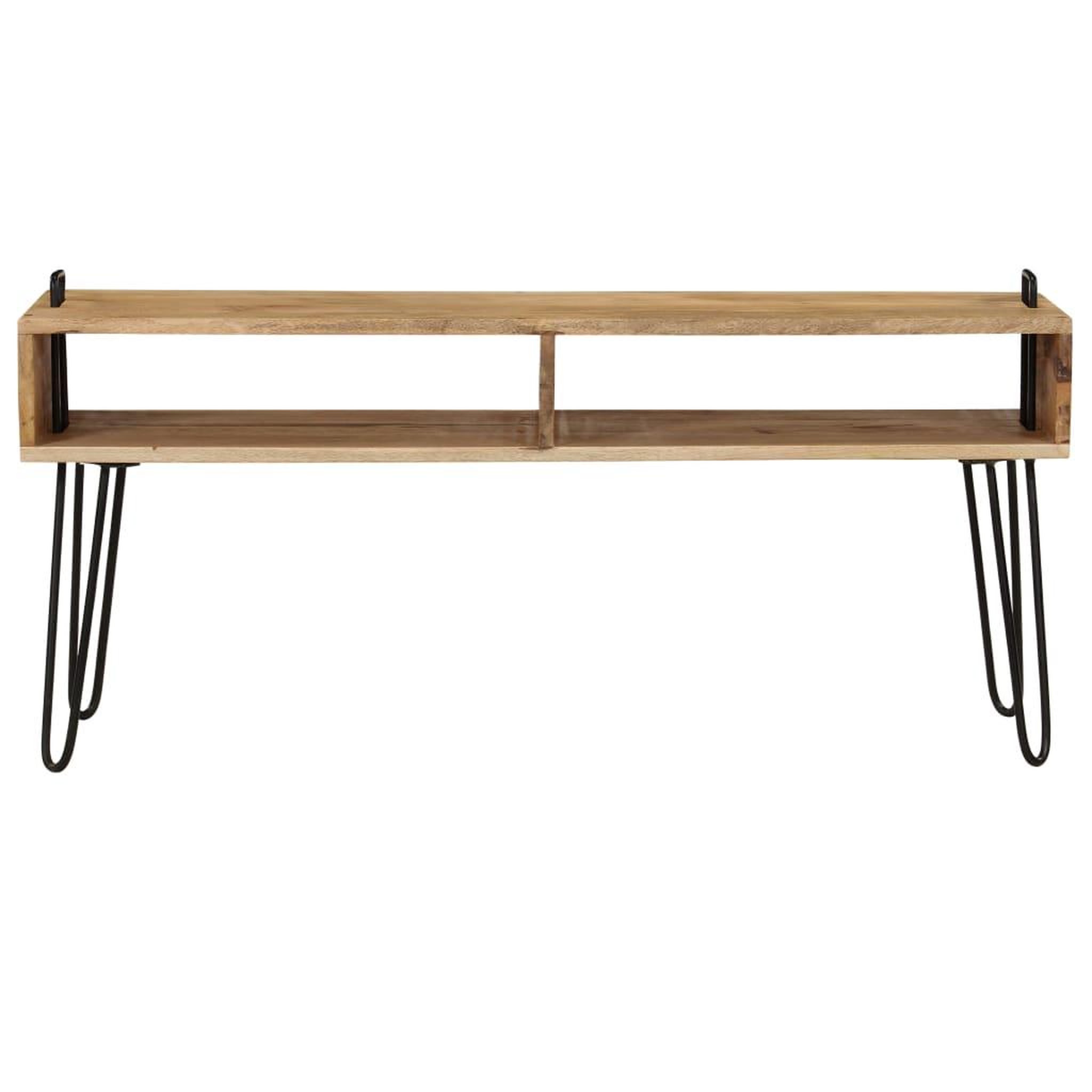 Voir la diapositive 3 : VIDAXL Meuble tv bois de manguier massif 110 x 35 x 45 cm