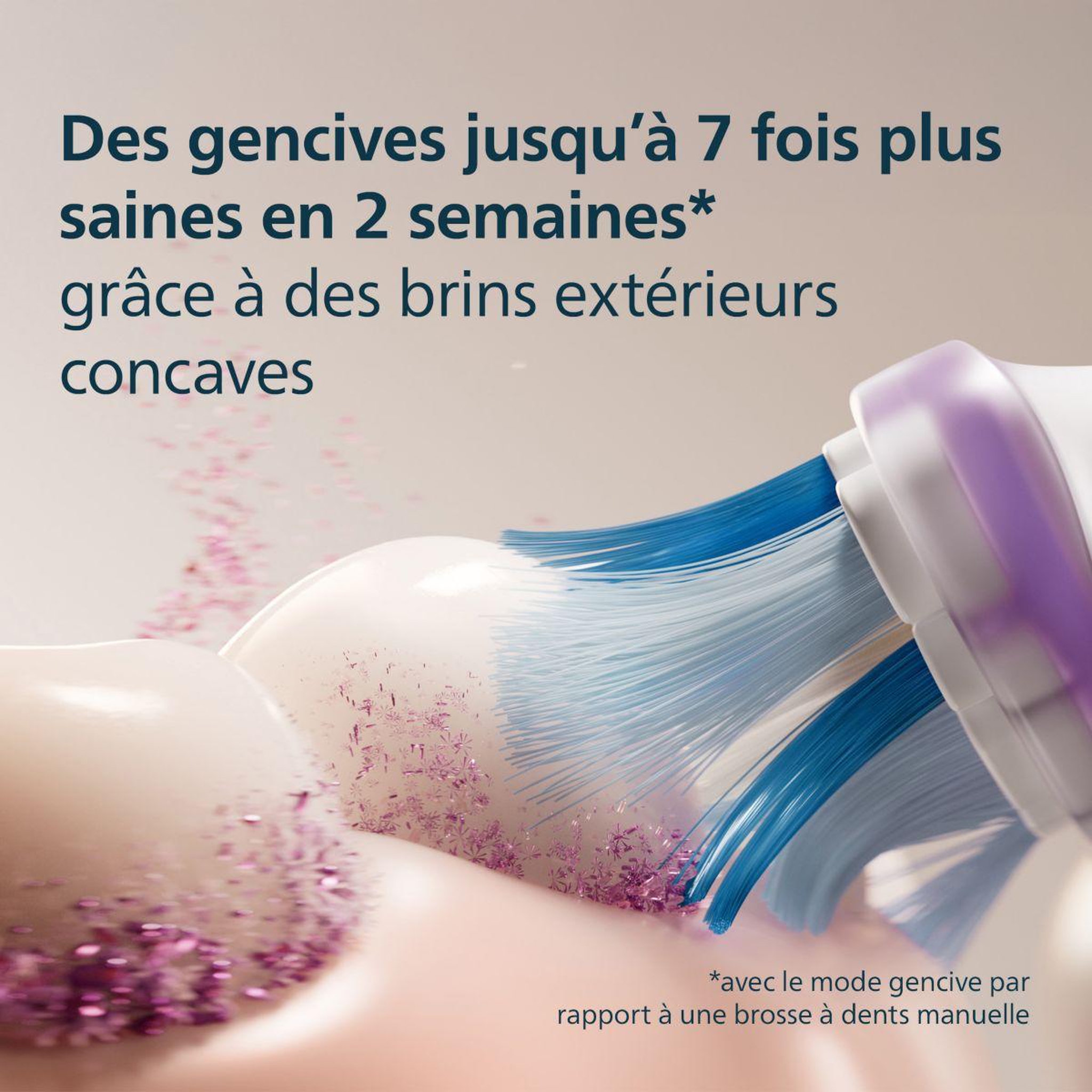 Voir la diapositive 3 : Philips Brossette dentaire Sonicare lot de 2 - HX9052/87 white Gum Care - soin des gencives G3