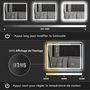 Voir la diapositive 6 : HOMCOM Miroir lumineux LED salle de bain 100 x 80 cm bluetooth interrupteur tactile lumière réglable 3 couleurs fonction anti-buée et mémoire