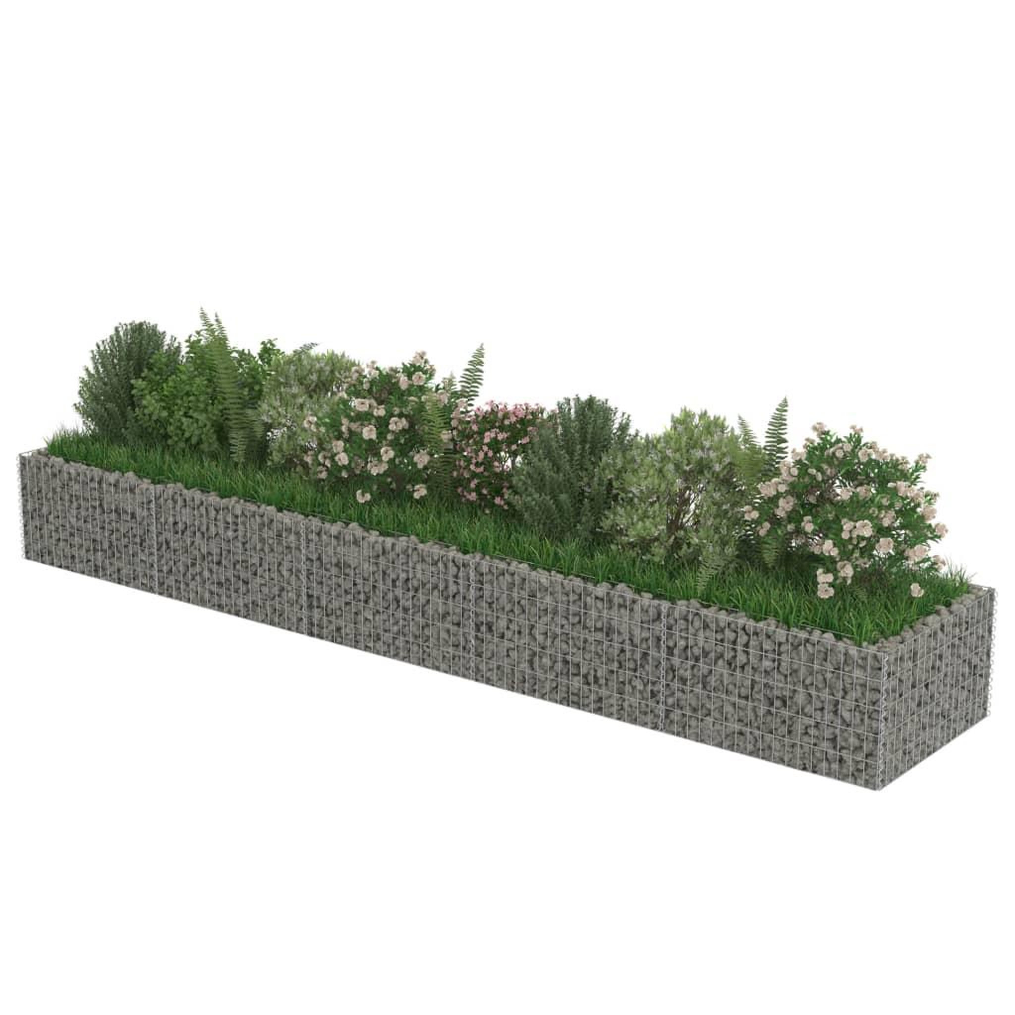 Voir la diapositive 4 : VIDAXL Lit sureleve a gabion Acier galvanise 450x90x50 cm