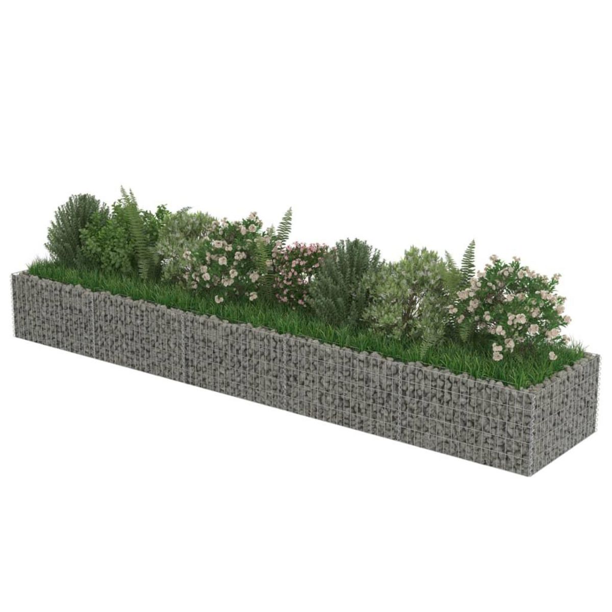 VIDAXL Lit sureleve a gabion Acier galvanise 450x90x50 cm