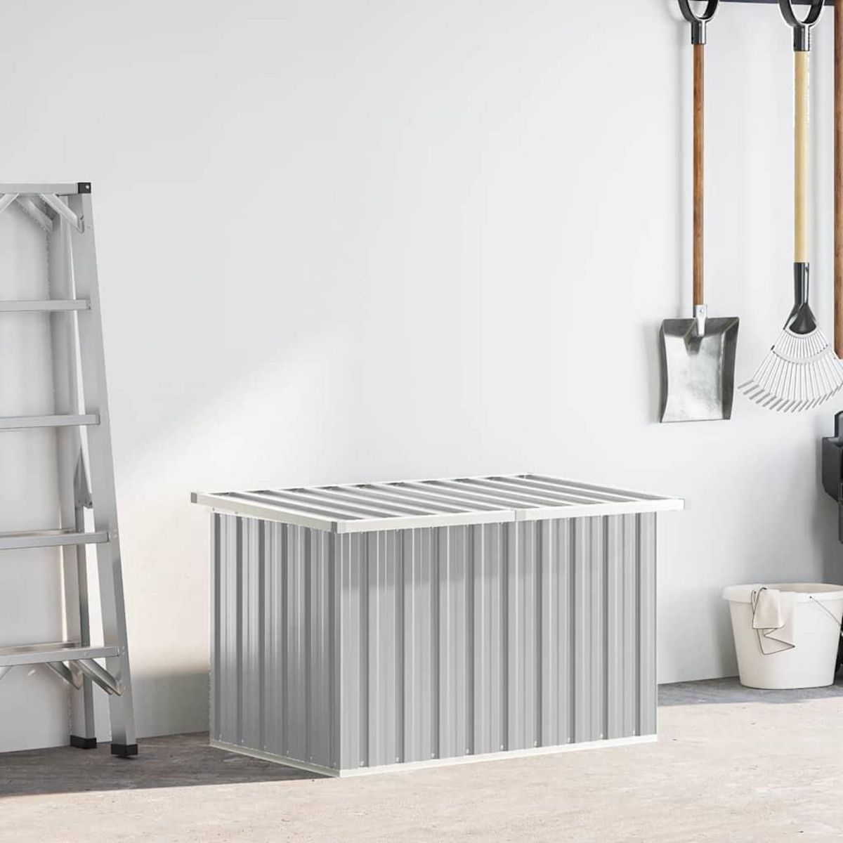 VIDAXL Boîte de rangement de jardin Gris 109x67x65 cm