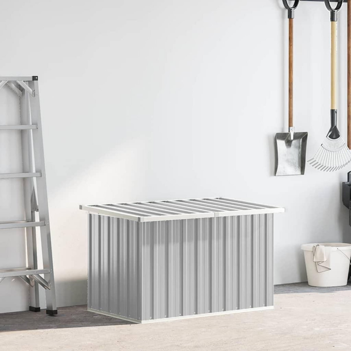 VIDAXL Boîte de rangement de jardin Gris 109x67x65 cm