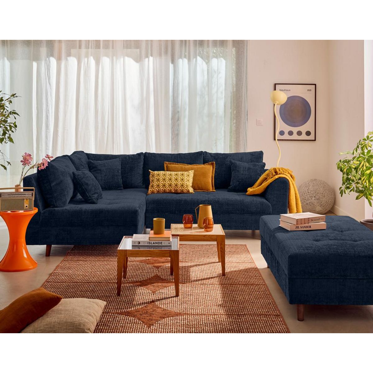 LISA DESIGN Rune - canapé d'angle gauche 4 places en velours texturé