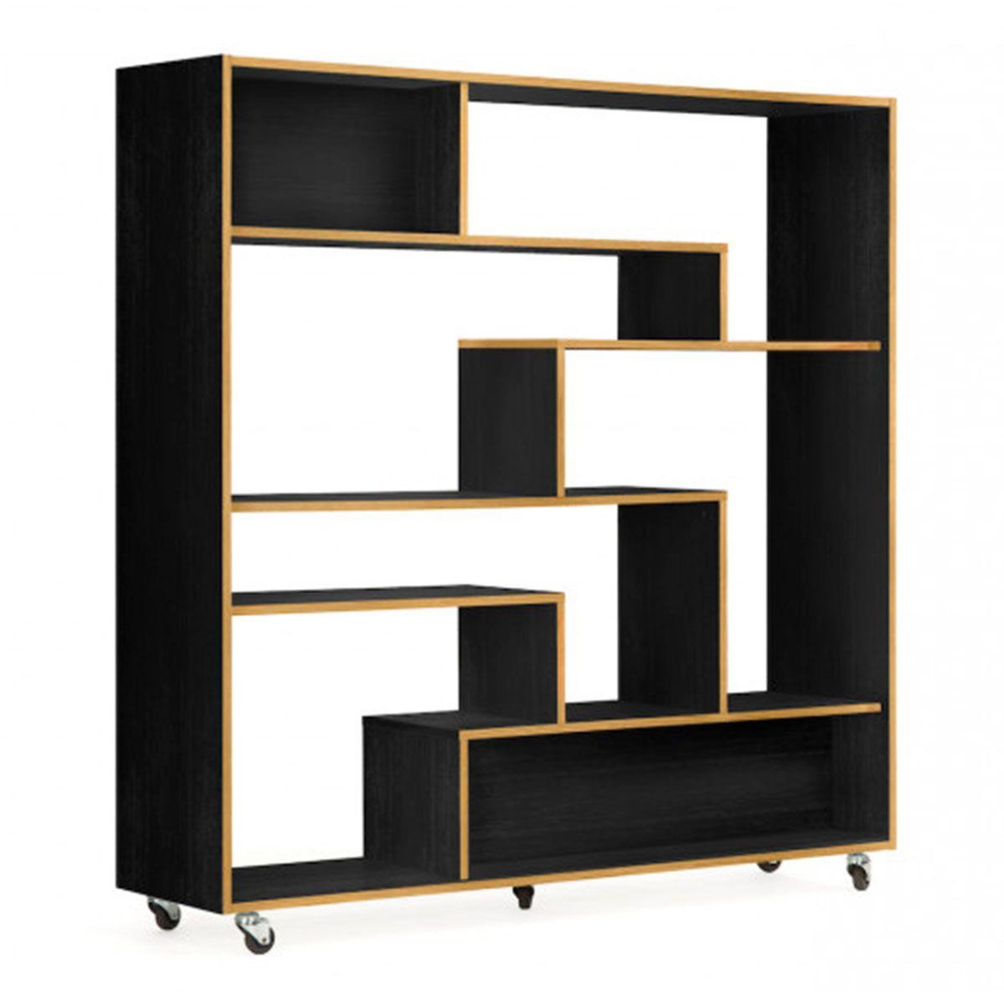 Voir la diapositive 2 : Paris Prix Étagère bibliothèque design  southbury  143cm chêne & noir