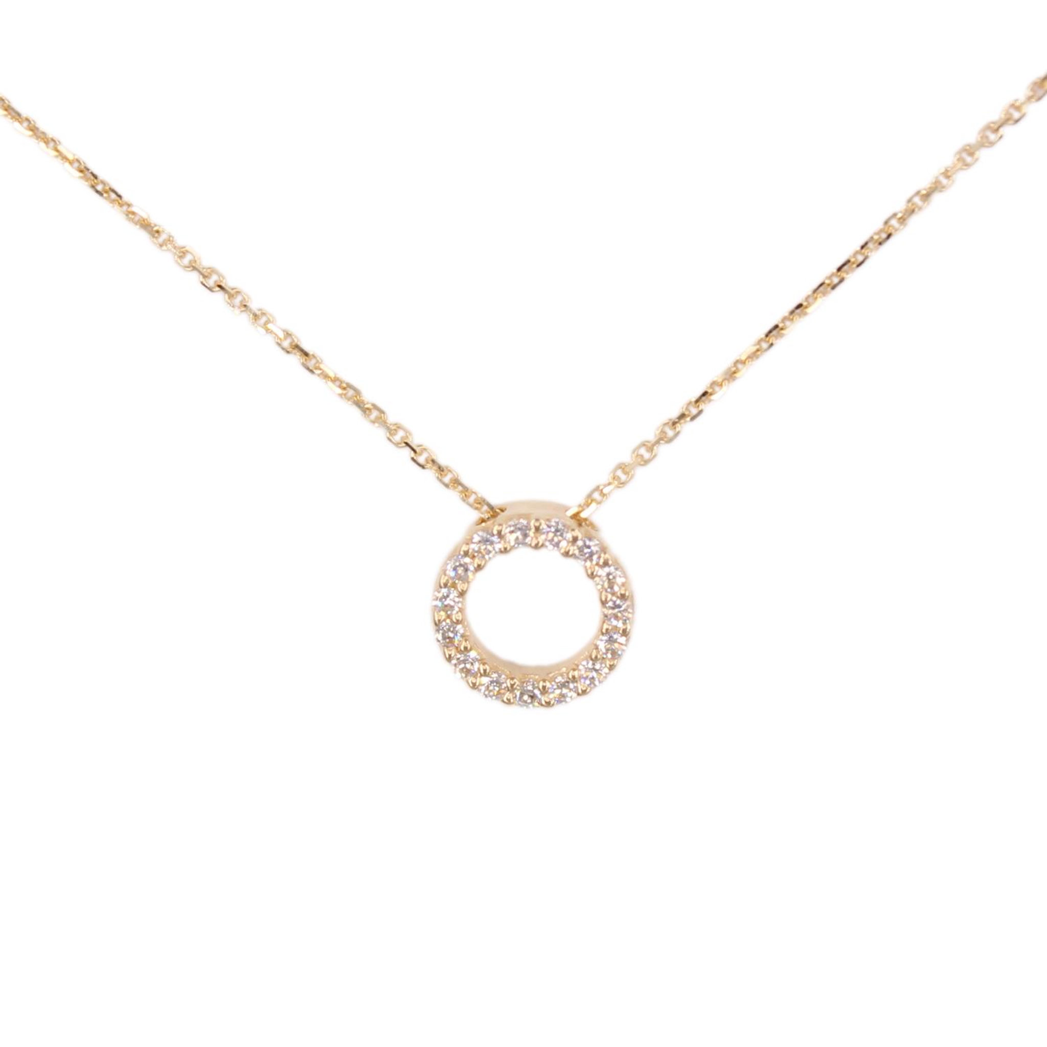 L'ATELIER D'AZUR Collier Femme Or Jaune - Motif Anneau - Pavé de Zirconiums
