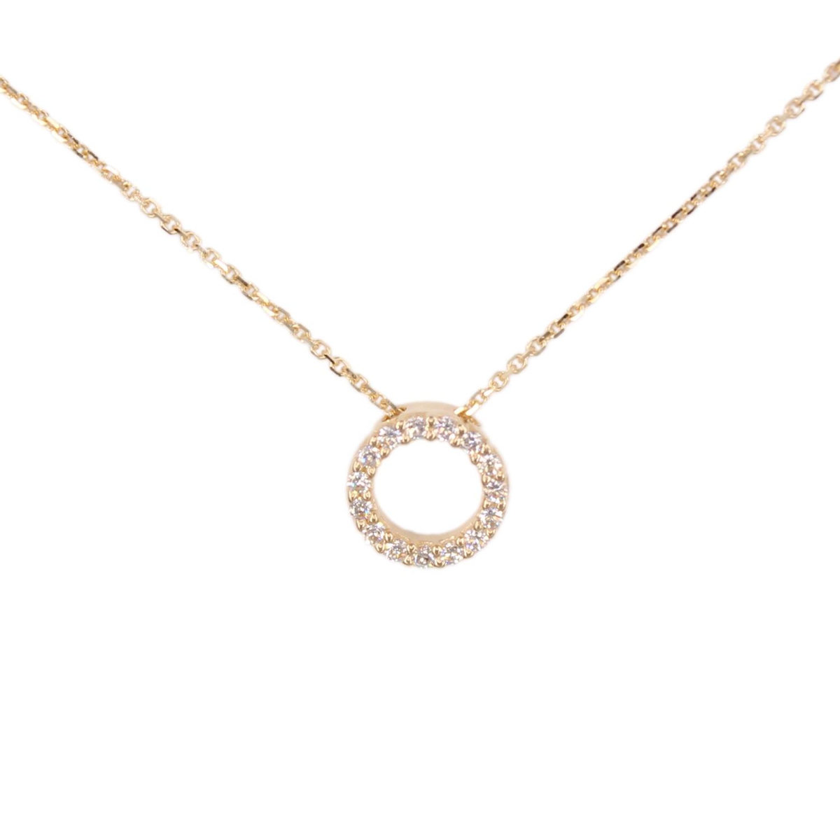 L'ATELIER D'AZUR Collier Femme Or Jaune - Motif Anneau - Pavé de Zirconiums