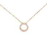 L'ATELIER D'AZUR Collier Femme Or Jaune - Motif Anneau - Pavé de Zirconiums