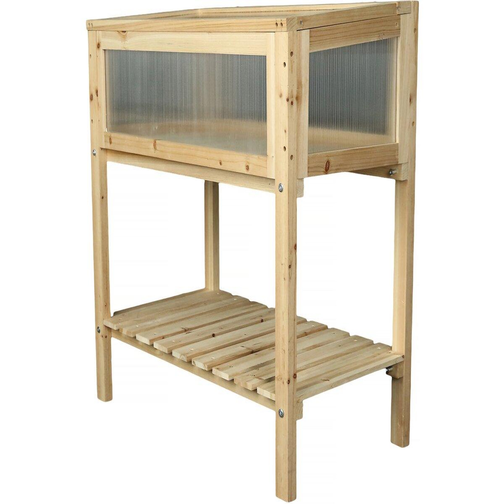 Voir la diapositive 4 : Habitat et Jardin Carré potager en bois sur pieds  Rose  - 79 x 40 x 79.5 cm