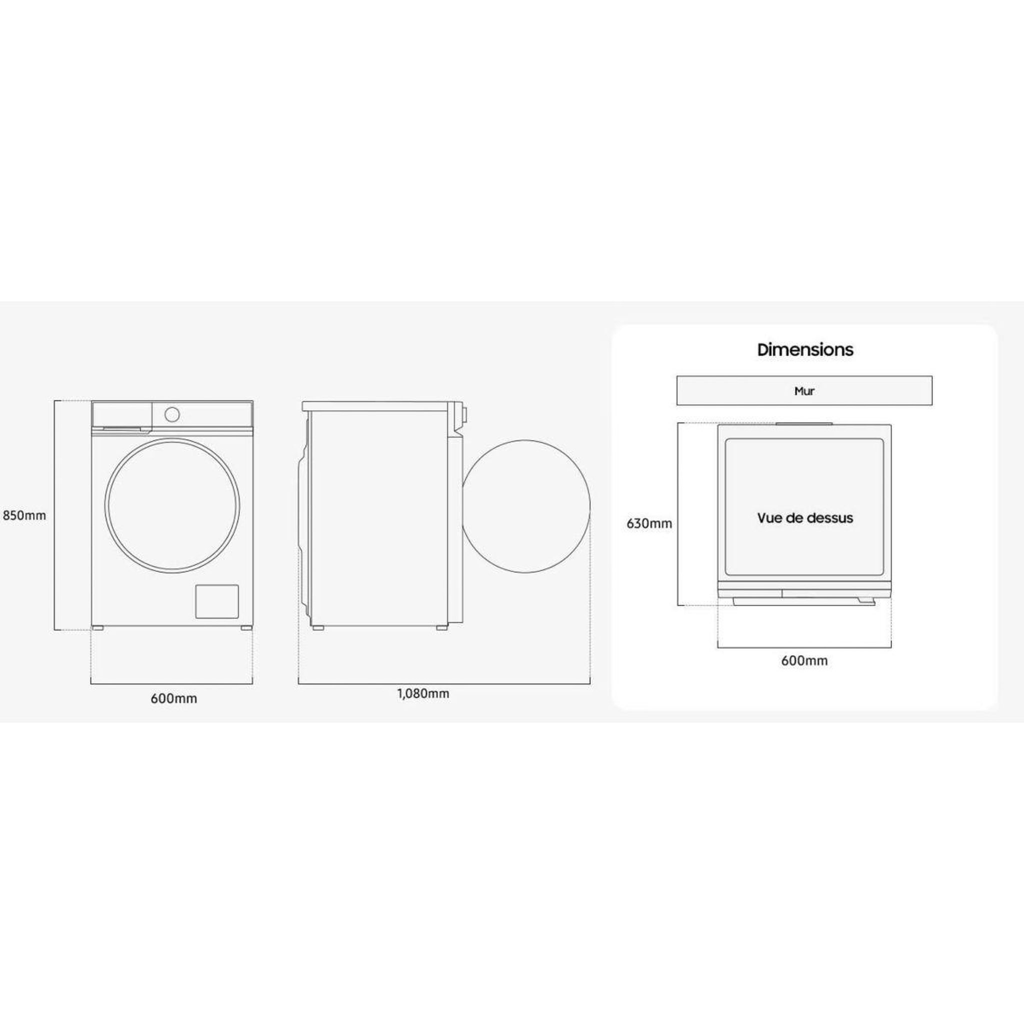 Voir la diapositive 5 : Samsung Lave linge séchant hublot wd11dg6b85bku3 - 11/6 kg - 1400 tr/min - classe d - moteur inverter - dosage automatique - connecté