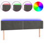 Voir la diapositive 2 : VIDAXL Tete de lit a LED Gris fonce 203x16x78/88 cm Velours