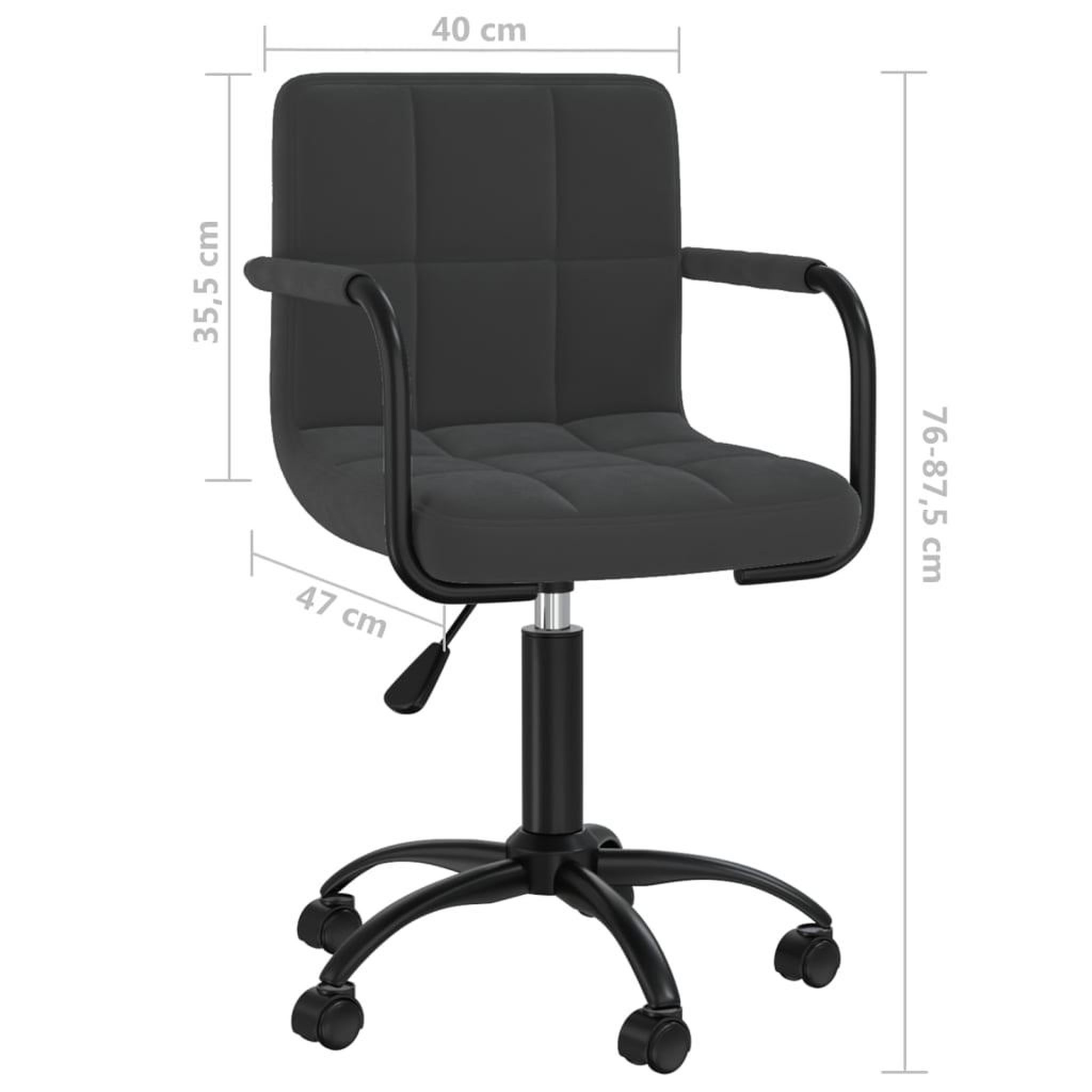 Voir la diapositive 6 : VIDAXL Chaises pivotantes a manger lot de 2 noir velours