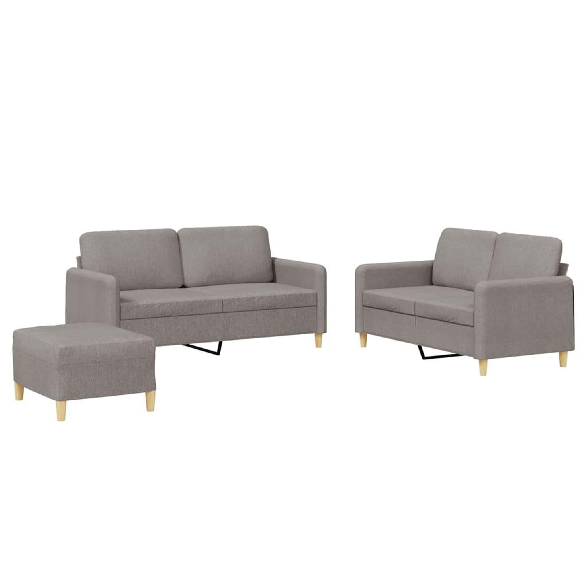 Voir la diapositive 2 : VIDAXL Ensemble de canapes 3 pcs avec coussins Taupe Tissu