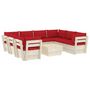 Voir la diapositive 2 : VIDAXL Salon de jardin palette 9 pcs avec coussins bois d'epicea