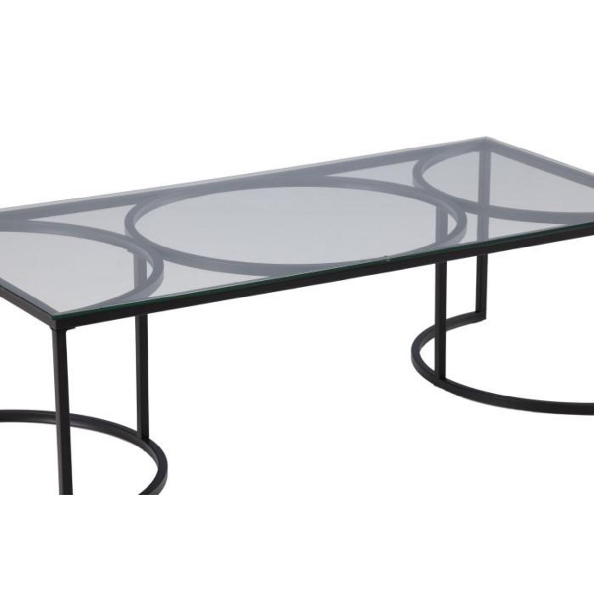 Paris Prix Table Basse Design en Verre  Skanor  140cm Noir