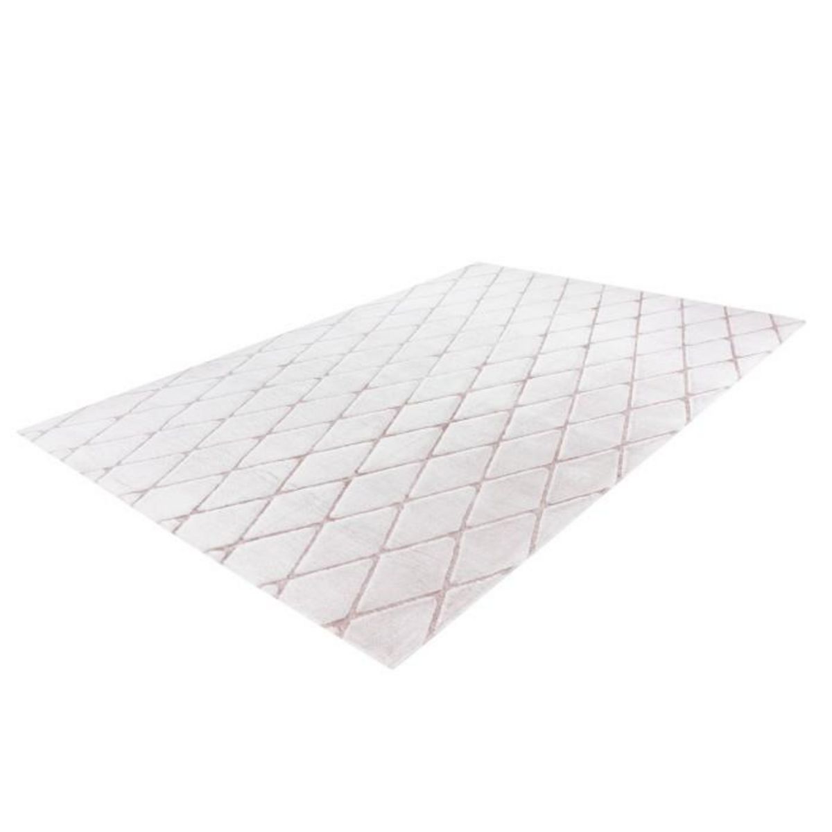 Paris Prix Tapis Shaggy Géométrique  Vivica  Blanc & Rose