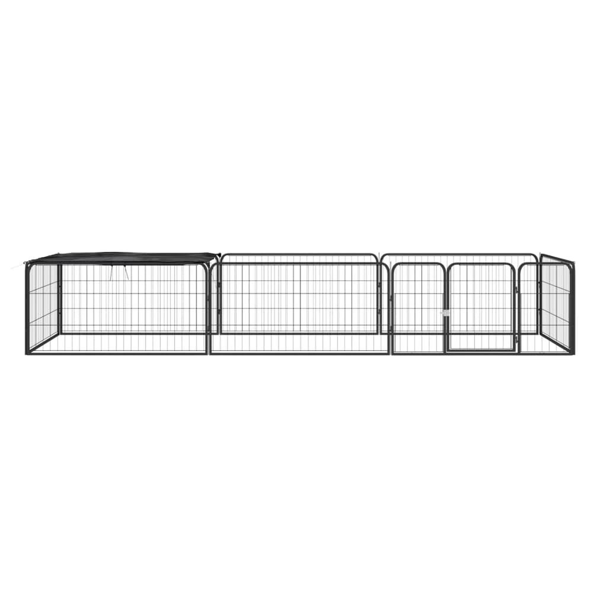 Voir la diapositive 2 : VIDAXL Parc pour chien 8 panneaux Noir 100x50cm Acier enduit de poudre