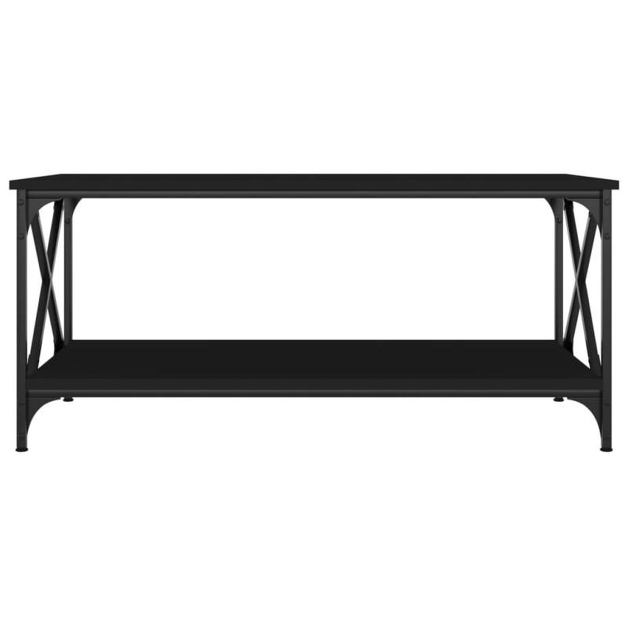Voir la diapositive 4 : VIDAXL Table basse Noir 100x50x45 cm Bois d ingénierie et fer