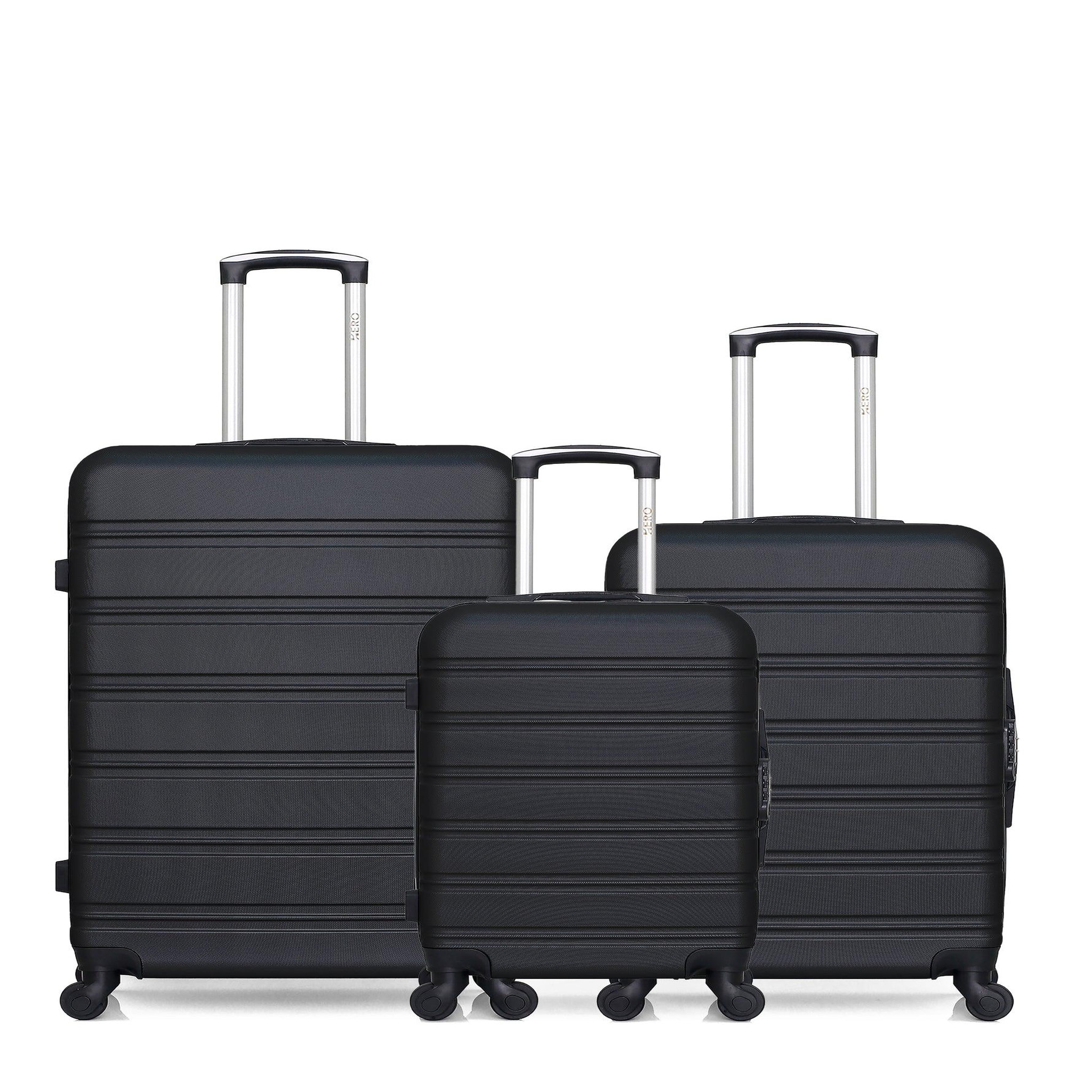 HERO Lot de 3 valises rigides grand format, taille moyenne et cabine renoso