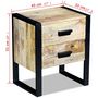 Voir la diapositive 6 : VIDAXL Table auxiliaire a 2 tiroirs bois manguier massif 43x33x51 cm