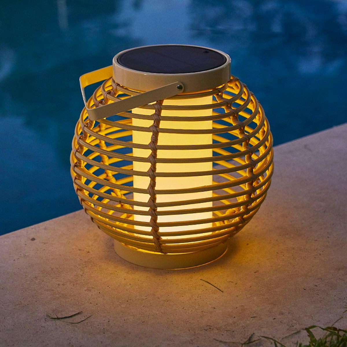 Lumisky Lanterne solaire BEEHIVE Beige Metal H26cm