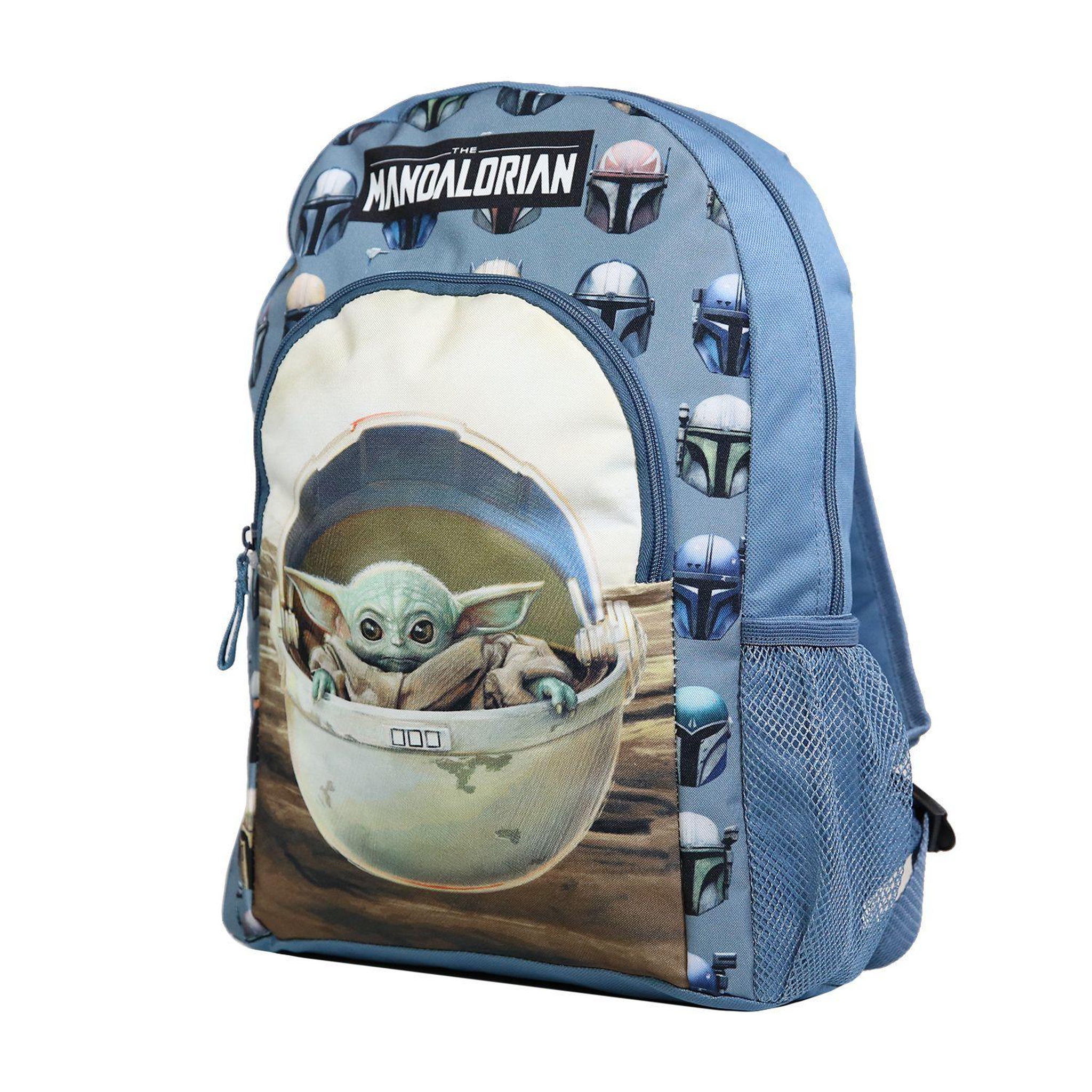 Voir la diapositive 2 : Bagtrotter Sac à dos 37 cm avec poche Baby Yoda Star Wars / The Mandalorian Bleu et Beige Bagtrotter