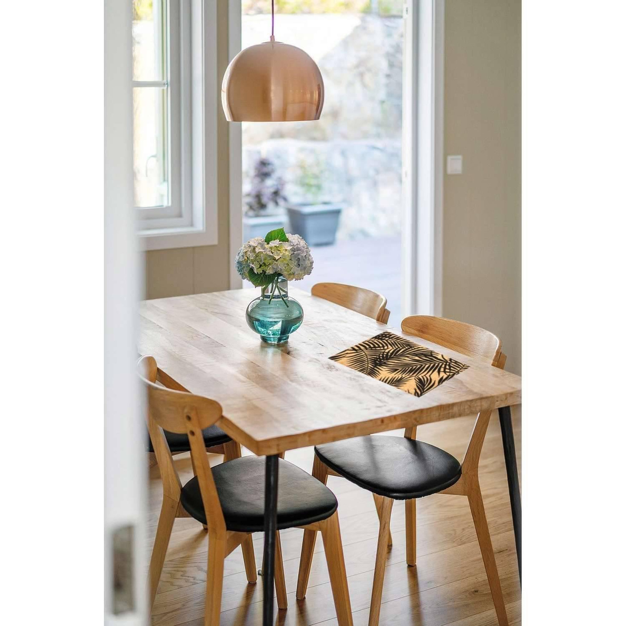 Voir la diapositive 2 : TOILINUX Lot de 6 sets de table rectangulaire palmier - 45 x 30 cm - noir et beige