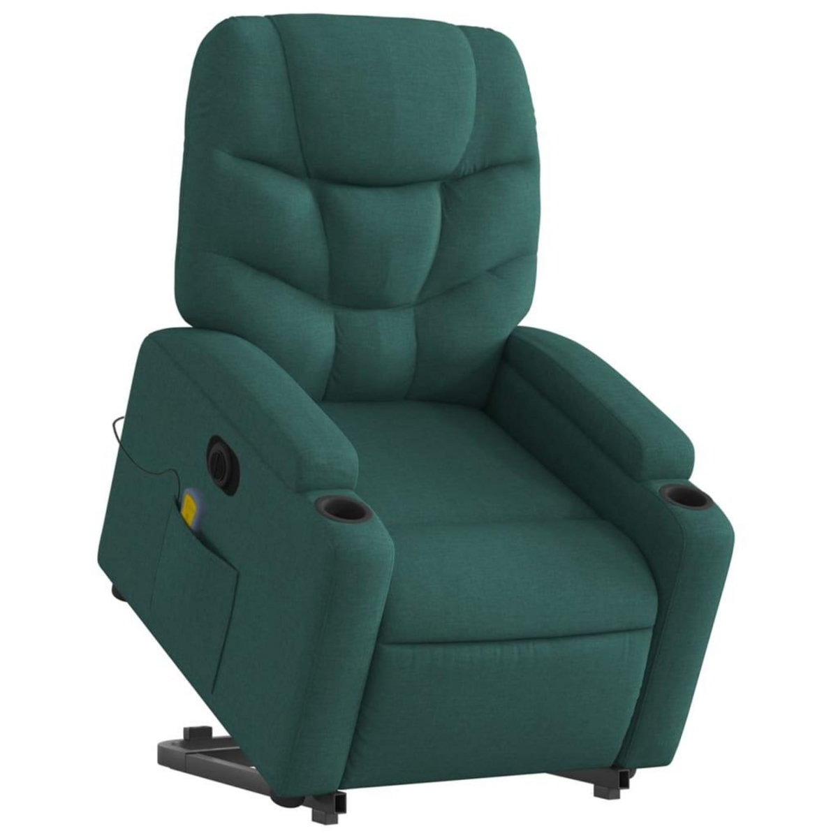 VIDAXL Fauteuil inclinable de massage electrique Vert fonce Tissu