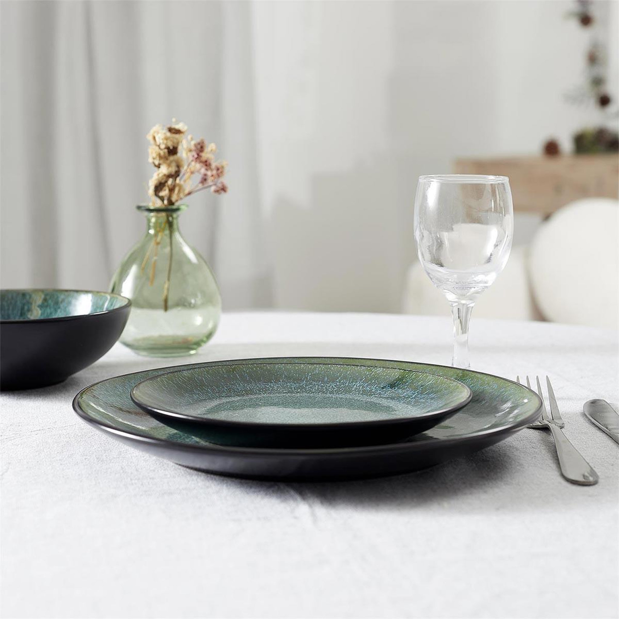 Voir la diapositive 4 : The Home Deco Factory Lot de 6 assiettes à dessert  elia  19cm vert